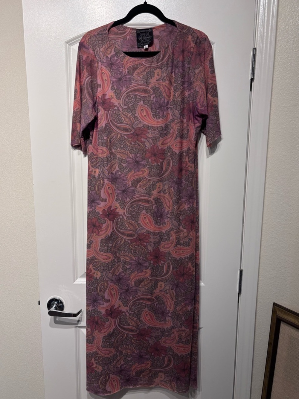 Johnny Was Jade Mesh Paisley Maxi Dress in Pink and Purple